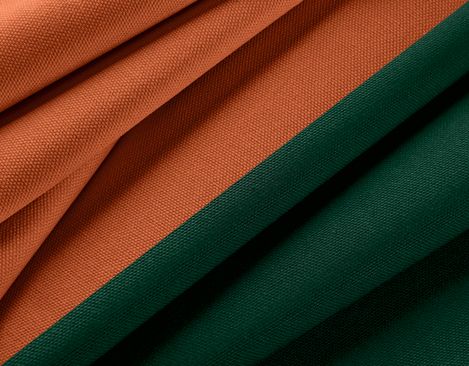 (N637) Schonbezug Bio in Terrakotta und Immergrün, 12x90x200cm